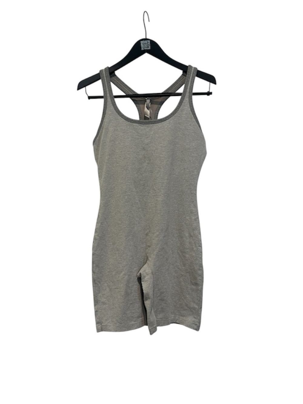 SKIMS Outdoor Mid Thigh Bodysuit in a Heather Grey Size 2X Racerback Onepiece